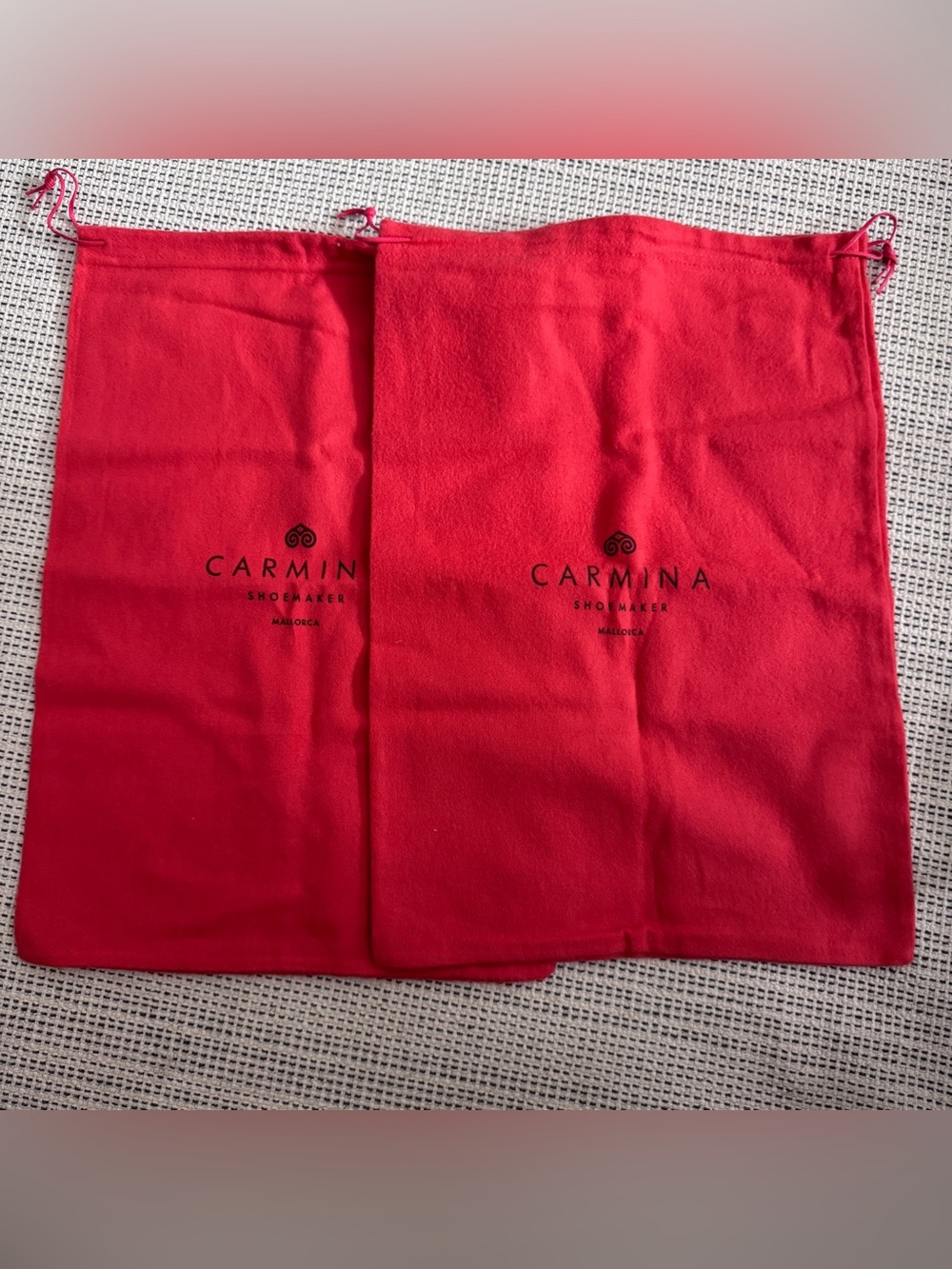 Carmina Shoemaker Orange Shoe Bag Set of 2